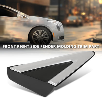 G-PLUS Front Right Side Fender Molding Trim Part Mirror Corner Triangle Trim View Mirror Flag Applique Panel Cover Compatible with Cadillac XTS 2013-2019 22955948 Chrome and Black