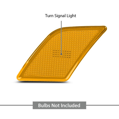 G-PLUS Front Left Side Marker Light Turn Signal Light, Compatible with Benz C230 C250 C300 C350 C63 2008-2014, Driver Side, Yellow Lens, 2048200121