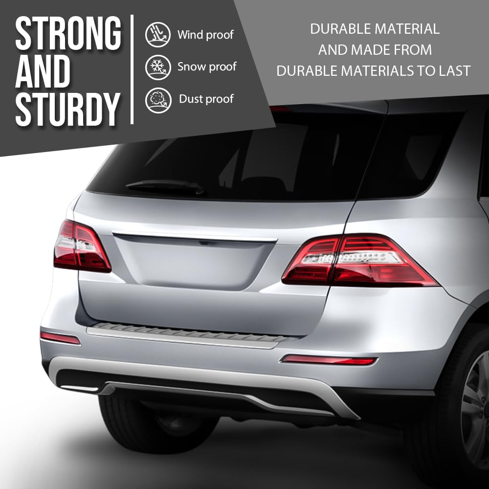 G-PLUS Rear Bumper Step Plate Trim Chrome Compatible with Benz ML250 Bluetec 4Matic 2015 Fit Benz ML350 Base 2013-2015 1668852174 Bumper Protector Guard Silver