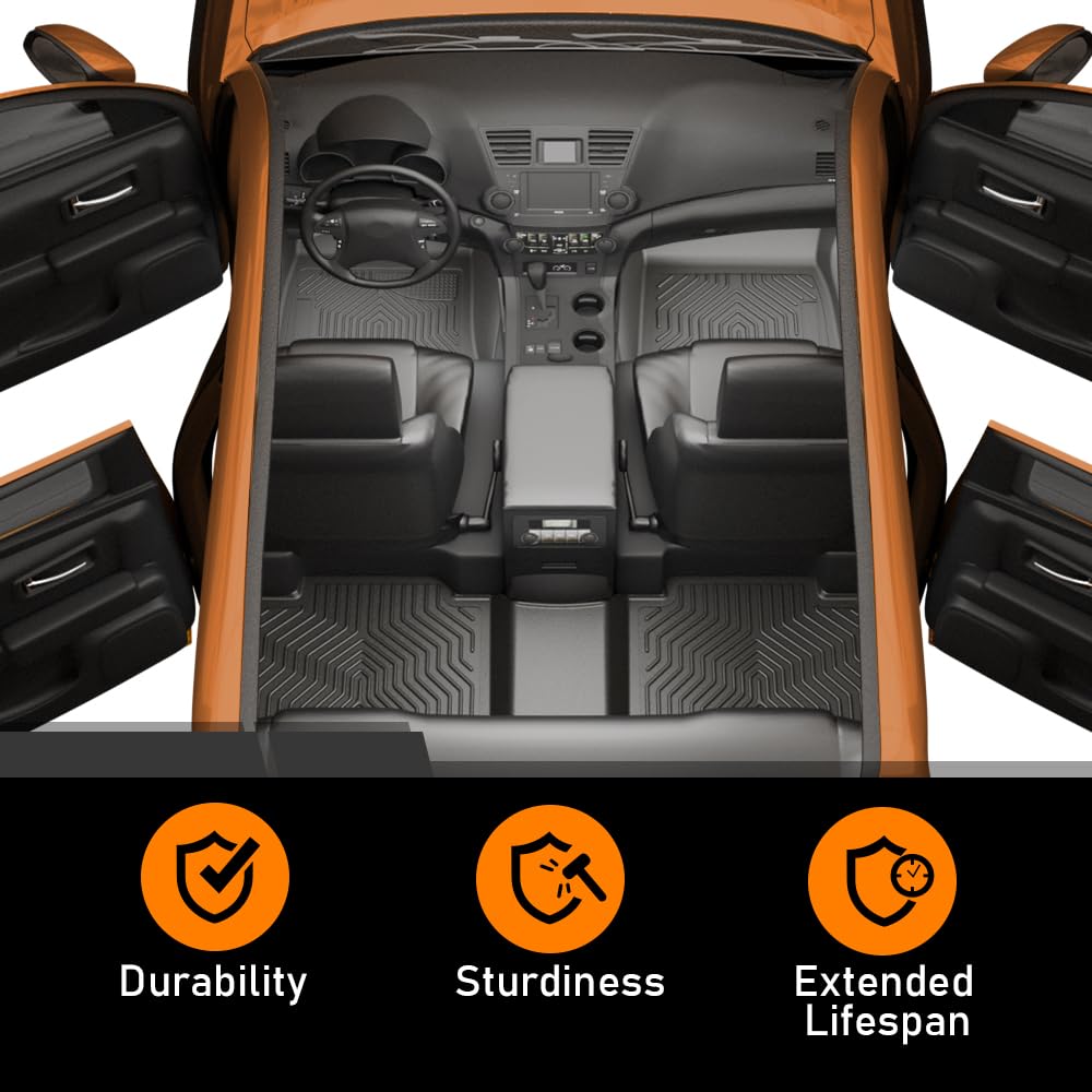 G-PLUS TPE Floor Mats Fit BMW X3 F25 2011-2017 1st & 2nd Row Truck Accessories Cargo Liners All Weather Protection 3PCS Black Alfombras para Carro