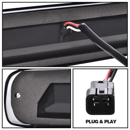 G-PLUS LED 3rd Brake Light Compatible with Chevy Silverado & GMC Sierra 1999-2006/Fit 2007 Silverado & Sierra Classic Brake Lamp Tail Light Assembly Smoky Lens Chrome Housing