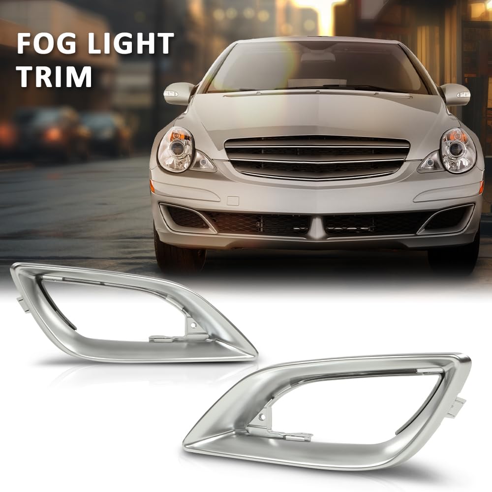 G-PLUS Fog Light Trim Driver and Passenger Side Compatible with Benz R320 R350 R500 R550 4Matic Base 2006-2010 MB1039169 MB1038169 2518852023 2518851923