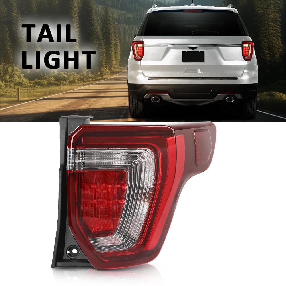 G-PLUS Tail Light Assembly Rear Brake Lamp Right Side Without Wiring Harness & Bulb Compatible with Ford Explorer 2016-2019 FB5Z13405A Faros Traseros Luces Traseras