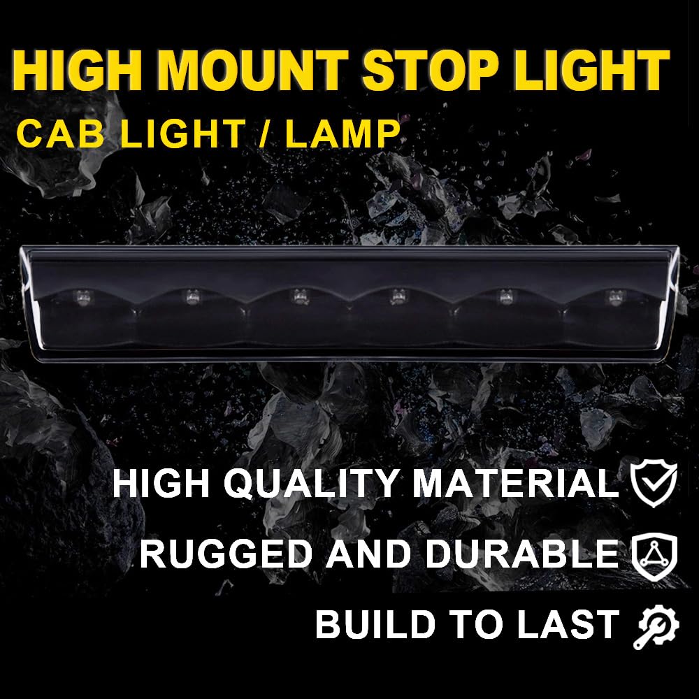 G-PLUS LED LED 3rd Brake Light Compatible with Leer, ARE, Century, Jason and Astro High Mount Stop Parking Lamp Smoke Lens Black Housing