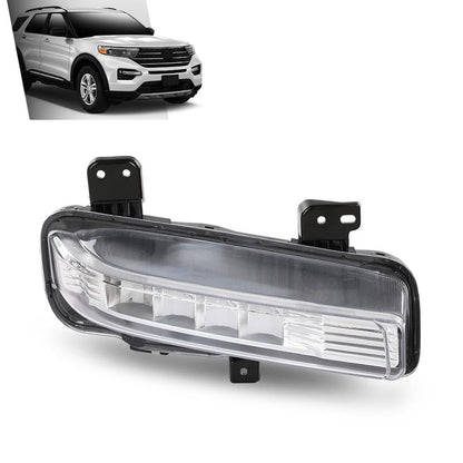 G-PLUS LED Front Right Fog Lights Lamp Assembly, Compatible with Ford Explorer 2020-2024 (Except Timberline Model), Passenger Side, LB5Z15200C, LB5Z15200D