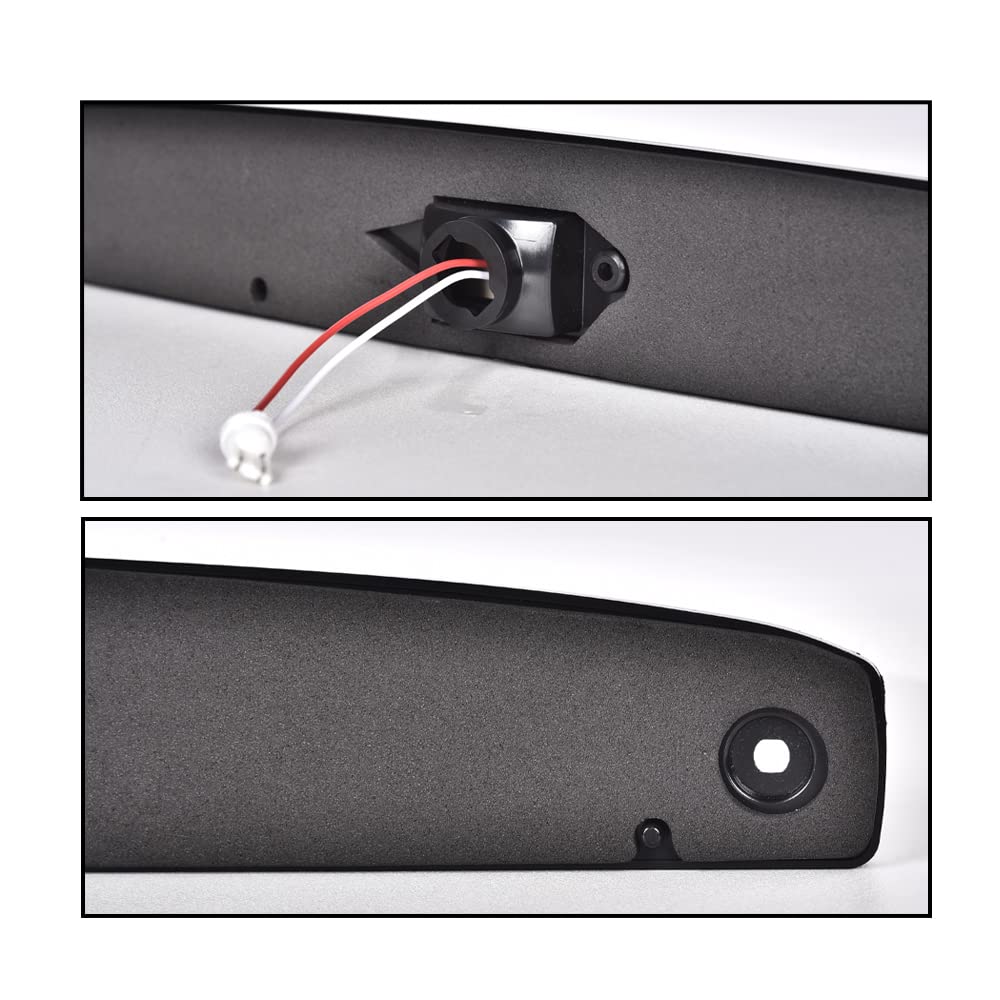 G-PLUS LED Rear Center Tailgate Lamp X Brake Light Compatible with 2003-2006 Dodge Ram 2500 3500 Led Tailgate Light Bar Replacement High Mounted Brake Light 05086509AA Smoky Lens Black Housing