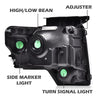 G-PLUS Headlights Assembly Compatible with Ford F150 2009-2014 Pair Left & Right Headlamps Assembly, Clear Lens Chrome Housing Amber Reflector, faros delanteros, DL3Z13008A DL3Z13008B