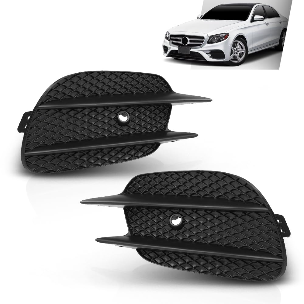 G-PLUS Front Bumper Grille Fog Light Cover Trim Compatible with Benz E-Class W213 E200 E260 E300 E350 E400 Sport 2016-2020 2138856700