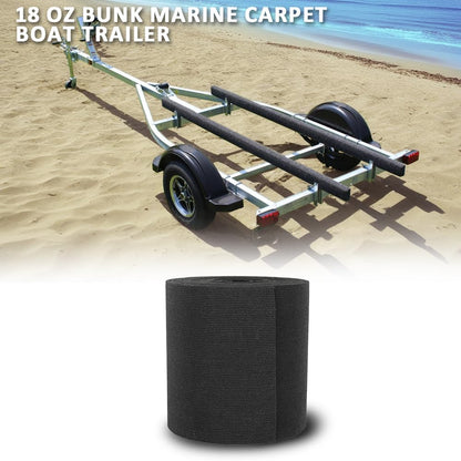 G-PLUS 12" x 50ft Boat Trailer Bunk Carpet, Outdoor Ribbed Marine Bunk Carpet Fit for Boat Trailer Runners Black