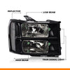 G-PLUS Headlights Assembly Compatible with GMC Sierra 1500 2007-2013 /Fit for GMC Sierra 2500HD 3500HD 2007-2014 Headlamps Left & Right Clear Lens Black Housing Clear Reflector,faros delanteros