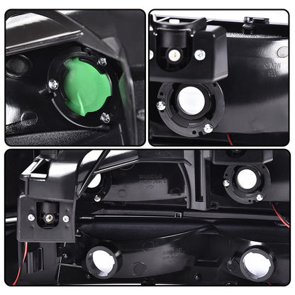 G-PLUS LED Headlights Assembly,Fit Chevy Silverado 1999-2002,Fit Chevy Tahoe/Suburban 1500 2500 2000-2006,Left & Right Bumper Headlamps,Clear lens Black Housing Clear Reflector