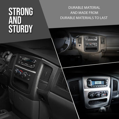 G-PLUS Center Dash Radio Bezel Climate Trim Panel Compatible with Dodge Ram 1500 2002-2005/ Ram 2500 3500 2003-2005 (w/Vents, w/o Storage)