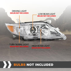 G-PLUS Headlight Assembly Right for Toyota Camry 2010-2011 White Side View
