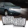 G-PLUS LED Tube Dual Projector Headlights, Compatible with 2007-2014 Chevy Tahoe/Suburban Bumper Headlamps Assembly, Clear Lens Chrome Housing Clear Reflector,faros delanteros