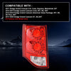 G-PLUS LED Tail Light with Bulbs Left Driver Side Taillamp LH Compatible with Dodge Grand Caravan 2011-2020 5182535AD CH2800199 Luces Traseras Rear Brake Lamps Assembly