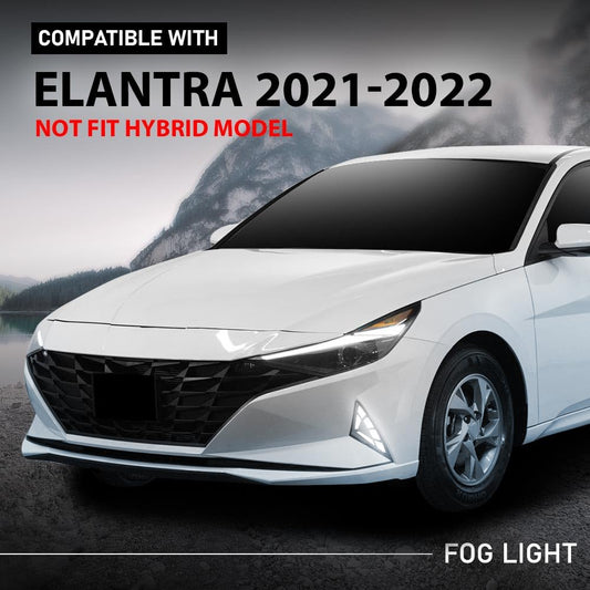 G-PLUS LED Fog Lights Daytime Running Lmap DRL w/Turn Signal Compatible with Hyundai Elantra 2021-2022,Not Fit Hybrid Model