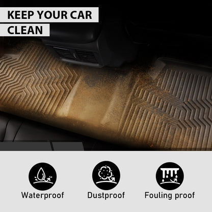G-PLUS Floor Mats Compatible with Toyota Corolla Sedan 2020-2024 1st & 2nd Row Liner All Weather Full Cover Protection TPE Floor Cargo Liners Black