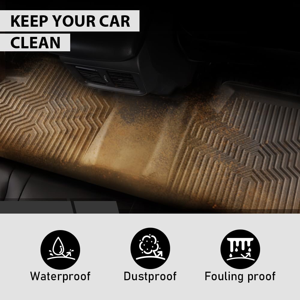 G-PLUS Floor Mats Compatible with Honda Pilot 2023-2025 TPE All Weather Full Cover Protection 4 Piece Black Floor Liners