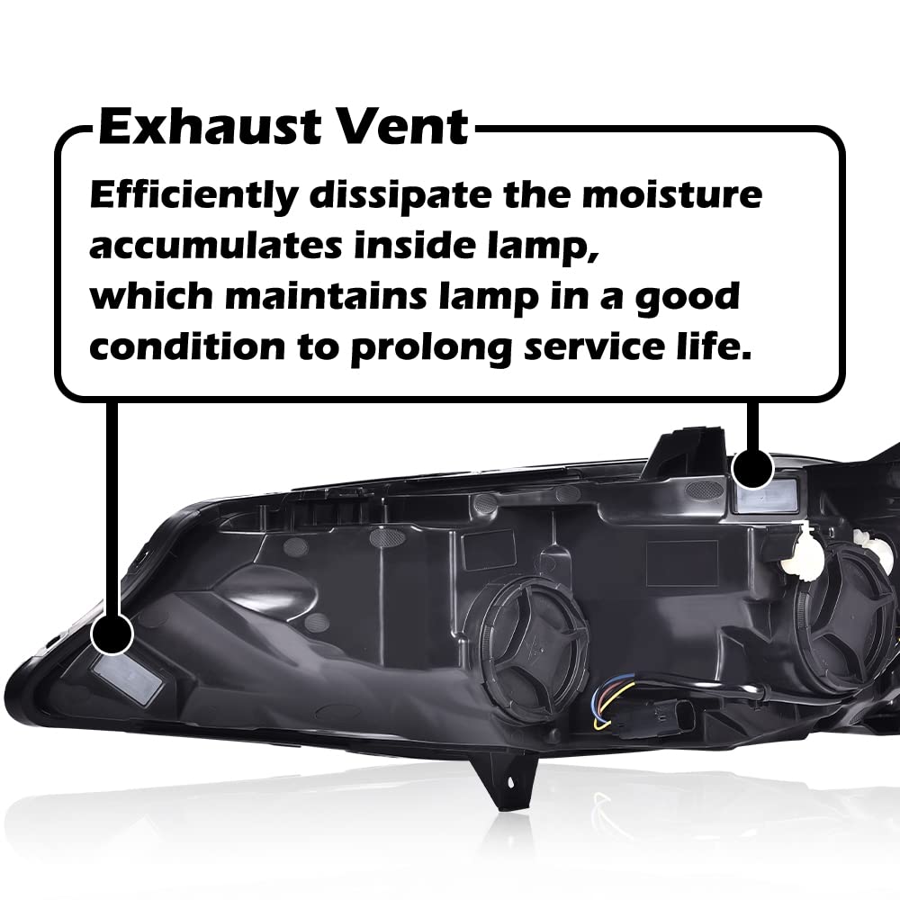 G-PLUS Headlights Assembly Compatible with Chevy Malibu 2019 2020 2021 Headlamps Set Pair Left & Right Front Halogen ‎Clear Lens Black Housing Amber Reflector,faros delanteros