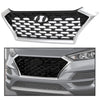 G-PLUS Front Upper Bumper Grille Chrome Gray & Black w/Black accents Compatible with Hyundai Tucson 2019 2020 2021 (For Models without Front Camera) HY1200225 86350D3500 86350-D3500