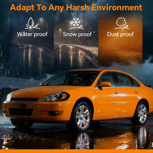G-PLUS LED DRL Headlights Assembly W/o Bulbs, Fit 2006-2007 Chevy Monte Carlo/2006-2013 Chevy Impala/2014-2016 Impala Limited Headlamps, Smoky Lens Chrome Housing Amber Reflector,faros delanteros