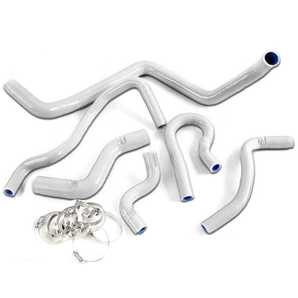 G-PLUS Silicone Radiator Hose w/Clamps Compatible with Honda Civic 1.6l Sohc D15 D16 EG EK 1992-2000, Coolant Hose Pipe Kit White