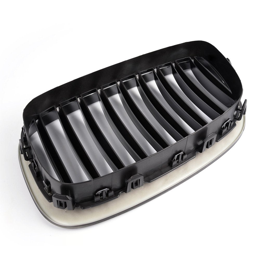 Gloss Black Front Hood Kidney Grille Grill Compatible For BMW F07 5 Series GT 535iGT 550iGT 2012+