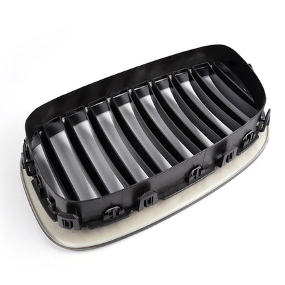 Gloss Black Front Hood Kidney Grille Grill Compatible For BMW F07 5 Series GT 535iGT 550iGT 2012+