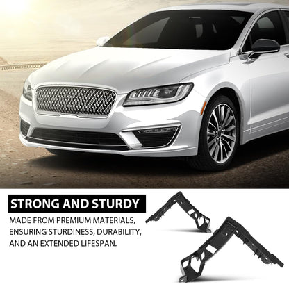 G-PLUS Front Driver and Passenger Side Bumper Bracket Compatible with Lincoln MKZ Base/Select 2017-2020 FO1043150, FO1042150, HP5Z17C947C, HP5Z17C947D Black