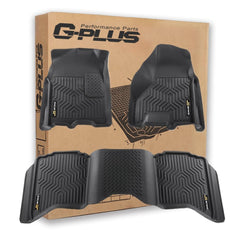 G-PLUS Floor Mats for Dodge Ram 1500 Crew Cab 2009-2024 TPE Black