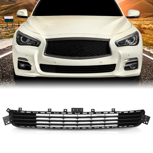 G-PLUS Front Bumper Lower Grille Compatible with Infiniti Q50 2014-2017 Matte Black Grill IN1036102 622544HB0A