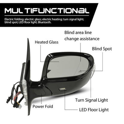 G-PLUS Rear View Mirror w/Blind Spot Right Passenger Side Compatible with Benz W213 E Class E300 2016-2020/Not Fit for Coupe 2138104600 White
