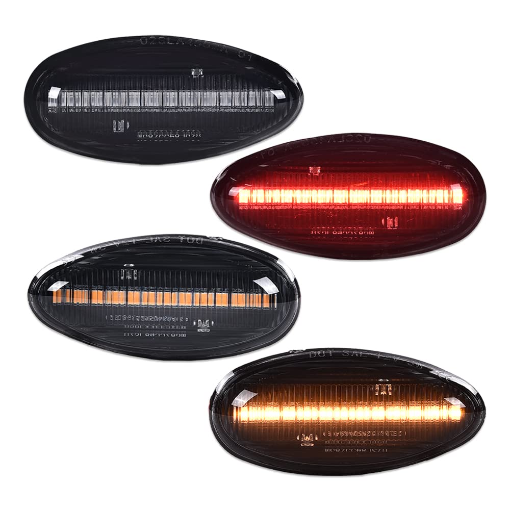 G-PLUS Side Marker Light Set Compatible with Chevy Silverado 2500HD 3500HD 2001-2014 /Fit for GMC Sierra 2500HD 3500HD 2001-2014 LED Marker Lamps Smoke Lens 4Pcs/Set 16530173 16530177