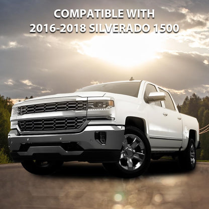 G-PLUS Grille Insert, Compatible with Chevy Silverado 1500 2016 2017 2018 Chrome Grille Kit Snap On(Sliver)