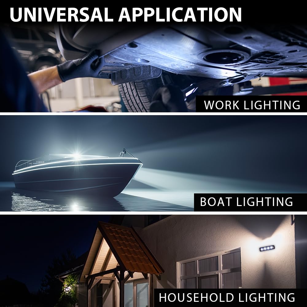 G-PLUS 2pcs 6 Inch LED Work Light Bar with Bracket LED Pods Fog Light Compatible with Pickup Wagon UTB Cab ATV SUV Truck Boat Bus/Sport Utility 4WD 4X4 Mining Marine Car Excavator