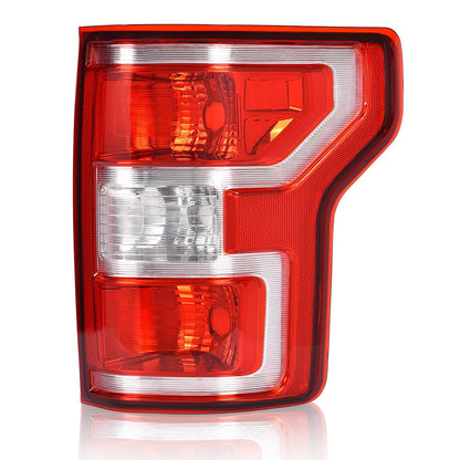 G-PLUS Rear Tail Light Compatible with 2018 2019 2020 Ford F150,Left Driver Tail Lamp W/o Bulbs & Wiring Harness,Red Lens Chrome Housing Luces Traseras JL3Z13404H, FO2801265 Rear Brake Lamps Assembly