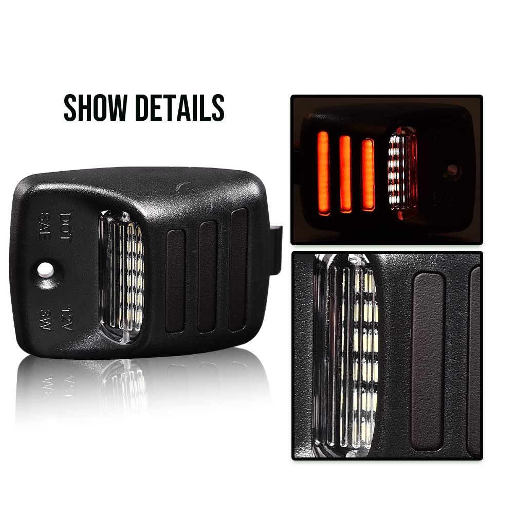 G-PLUS LED License Plate Light Compatible With 05-15 Toyota Tacoma/2000-13 Tundra,Bumper Lamp Red Oled Tube A Pair Replacement (Smoky Lens)