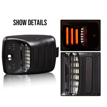G-PLUS LED License Plate Light Compatible With 05-15 Toyota Tacoma/2000-13 Tundra,Bumper Lamp Red Oled Tube A Pair Replacement (Smoky Lens)