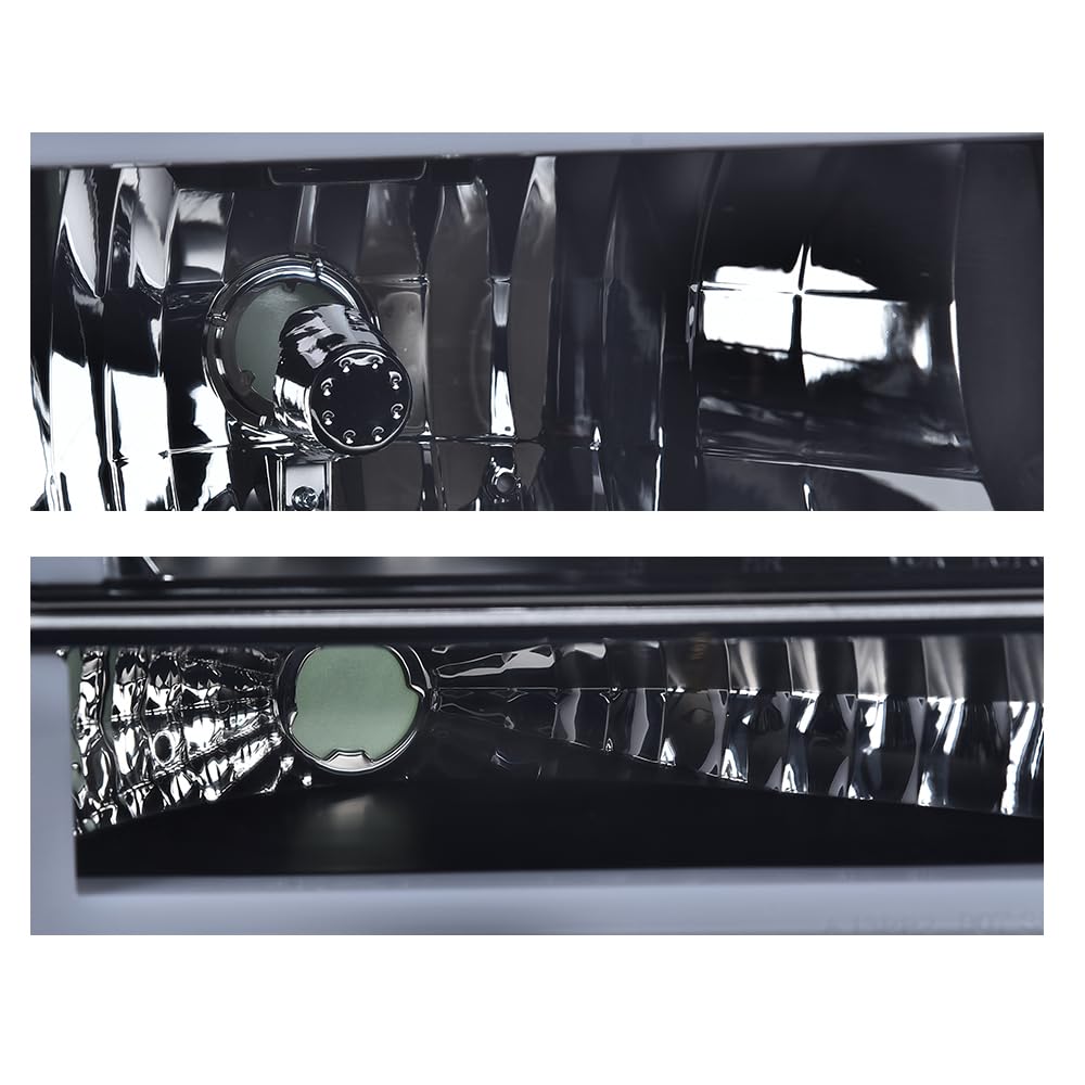 G-PLUS LED DRL Headlights, Fit 1992-1996 Ford Bronco F150 F250 F350,Fits Models with Halogen Headlights Only,Bumper Headlamps, Clear Lens Black Housing Clear Reflector,faros delanteros