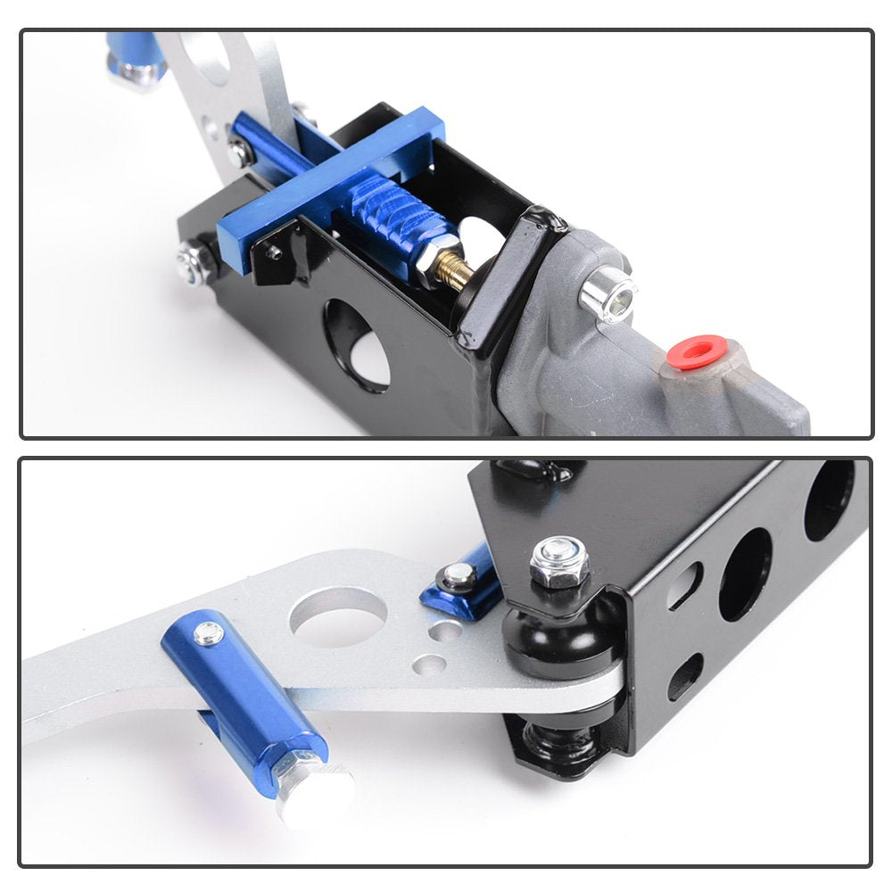 G-PLUS Hydraulic Handbrake Universal Ebrake Fit for Drift Track Rally Racing Emergency Parking E-Brake Adjustable Pre-Load & Pin Locations Vertical Horizontal with Anti-Slip Sponge Handle Blue