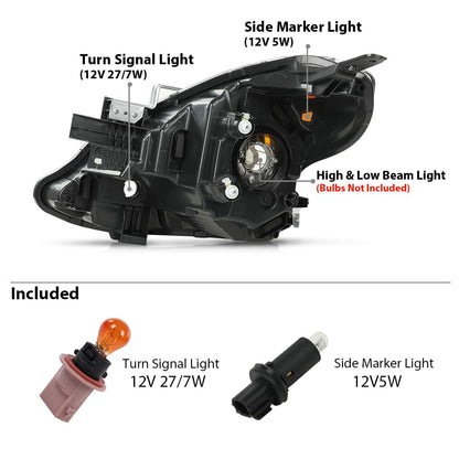 G-PLUS Headlights Assembly w/o Bulbs Driver and Passenger Side Compatible with Nissan Versa 2015-2019 260109KK0A 260609KK0A NI2503230 NI2502230Bumper Headlamps,faros delanteros