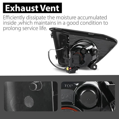 G-PLUS Front Bumper Driving Fog Lights W/Wiring US Compatible with Honda Fit Hatchback 4-Door 2015-2017 Black