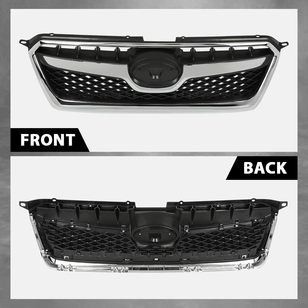 G-PLUS Front Black Chrome Bumper Grille Assembly Compatible with Subaru XV Crosstrek 2013-2015 91122FJ020