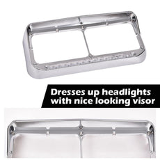G-PLUS Headlight Visors 2PCS Chrome Clear Lens Amber LED Strips Product Details