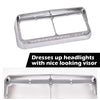 G-PLUS Paired chrome plated 4x6 headlamp visors with amber LED strips - clear lens