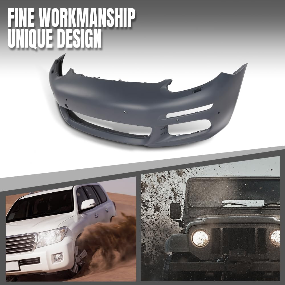 G-PLUS Front Bumper Cover Compatible with Porsche 2014 2015 2016 Models Without Sport Package, GTS, or Turbo 97050591169, 97050591151, 970-505-911-69, 97050591133, PO1000177 Black