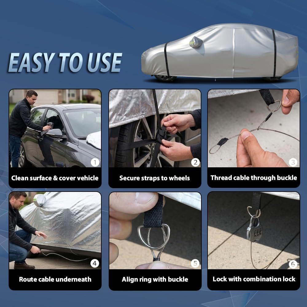 G-PLUS Waterproof All Weather Car Cover for SUV,Silver