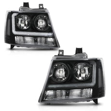 G-PLUS LED Headlights Assembly for Chevy Tahoe Suburban Avalanche 2007-2014 Clear Lens Black