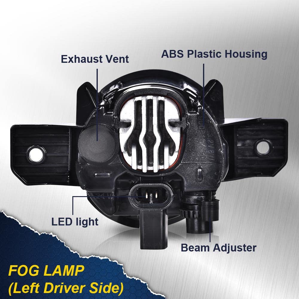 G-PLUS Fog Lights Assembly Compatible with 2019 2020 Nissan Altima 4-Door Sedan S SL SR SV Front Bumper Fog Lights w/Bulb Clear Lens LED Fog Lamps, Driver Side(Left)