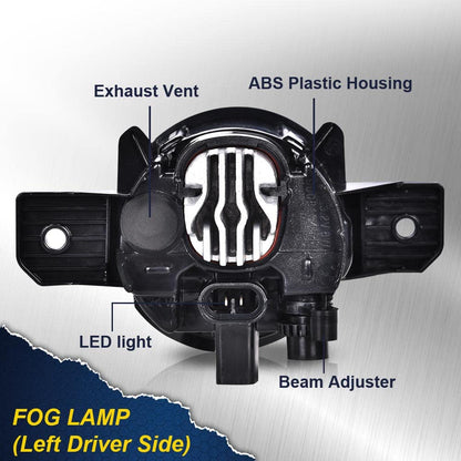G-PLUS Fog Lights Assembly Compatible with 2019 2020 Nissan Altima 4-Door Sedan S SL SR SV Front Bumper Fog Lights w/Bulb Clear Lens LED Fog Lamps, Driver Side(Left)